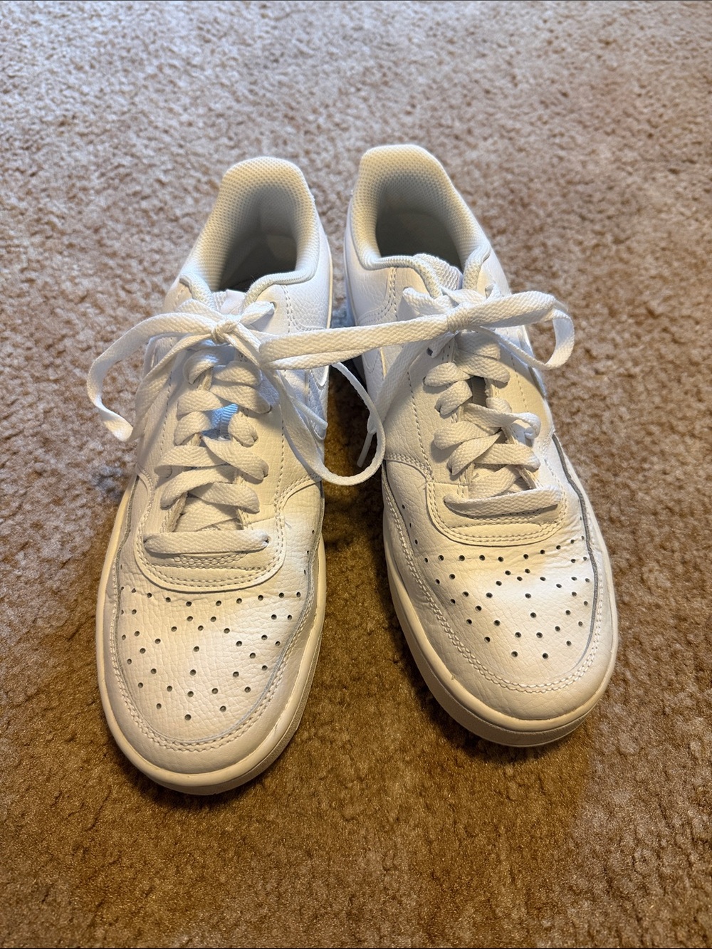 Nike White Low-Top Leather Sneakers